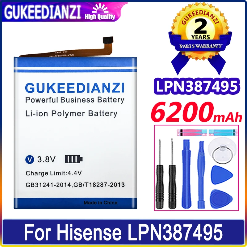 Сменный аккумулятор мобильного телефона большой емкости емкостью 6200 мАч для Hisense LPN387495 Высококачественная литий-полимерная батарея