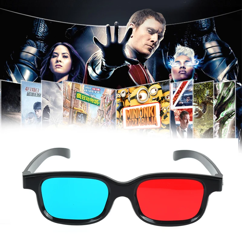Совершенно Новые И Высококачественные 1x Универсальные 3D-Очки В Черной Оправе Красного и Синего Цветов Для Объемных игровых фильмов Anaglyph DVD Black 3D Glasses
