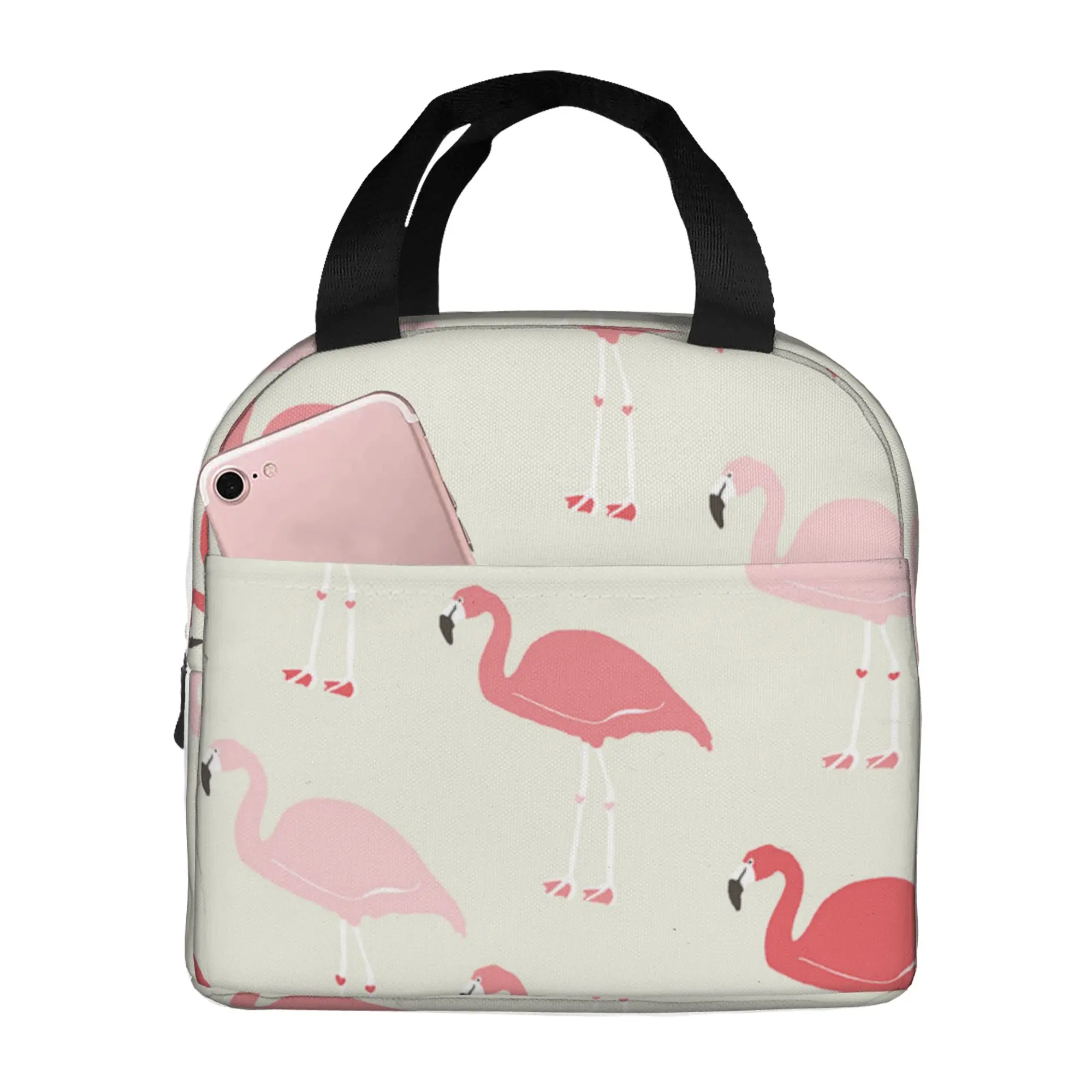 Сумка для ланча Flamingos Изолированный ланч-бокс Многофункциональные сумки для ланча Многоразового использования Термосумка-холодильник