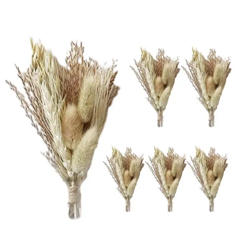 Сушеные прессованные цветы Натуральные букеты для декора Букет из натуральной тростниковой травы Подарочная коробка из сухих цветов для свадьбы в стиле бохо