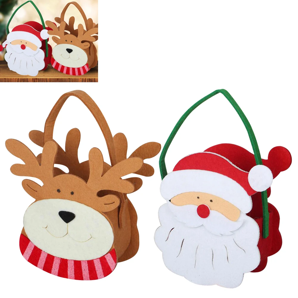 Упаковка для рождественских подарков, пакеты для конфет, Санта-Клаус, декор в виде снеговика, сумка для хранения лося, прямая поставка, оптовая продажа
