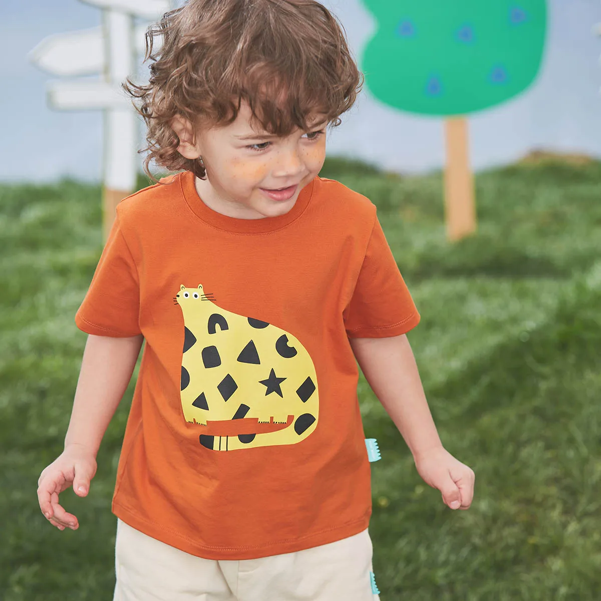 Футболка для мальчика pureborn Baby с круглым вырезом и коротким рукавом, хлопковая футболка с графическим рисунком, топ