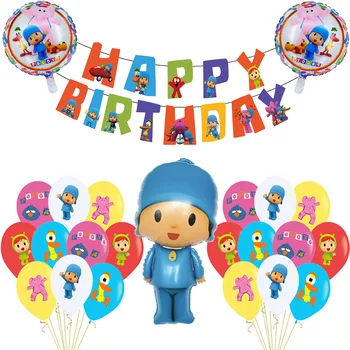1 комплект Воздушных Шаров Pocoyoed Eily Pato Ballons PP Party Happy Birthday Баннер Украшения Для Душа Ребенка Дети Мальчик Девочка Слон Утка Собака  5
