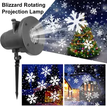 1 комплект Рождественской проекционной лампы Потрясающий визуальный эффект, большая площадь проекции, водонепроницаемость IP65, Подключи и играй, Зимний Белый снегопад  5