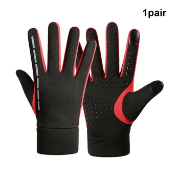 1 пара зимних перчаток с отражателем, нескользящие, мягкие, теплые, легкие, для езды на велосипеде В холодную погоду, для пеших прогулок для взрослых, для вождения для мужчин и женщин  5