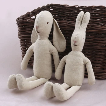 10-дюймовая игрушечная фигурка кролика, набитая для куклы, интерактивный подарок, Мультяшный кролик, Моющийся хлопковый игрушечный домик, диван, детский День рождения  2