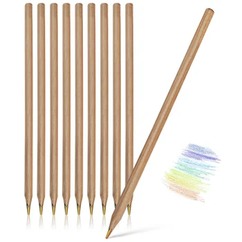 10 шт. радужные карандаши для рисования, принадлежности для детей-школьников  5