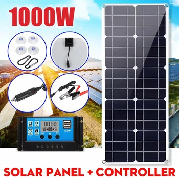 1000 Вт Гибкая Солнечная Панель Комплект 18 В Монокристаллические Солнечные Батареи Зарядное Устройство для Наружного Кемпинга Яхта Дом На Колесах Автомобиль RV Лодка  5