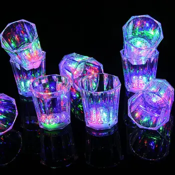 10шт Мини-светодиодных мигающих пластиковых стаканов для напитков, винных напитков, декоративных кружек для вечеринок, кружек для клуба, кружек для виски для бара  5