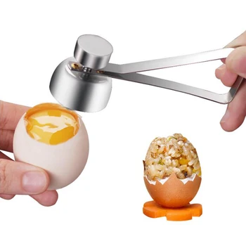 1шт Ножницы для яиц из нержавеющей стали, Топпер для вареных яиц, Молоток для скорлупы, Сепаратор для крекеров для сырых яиц, Открывалка для яиц, Кухонный инструмент  5