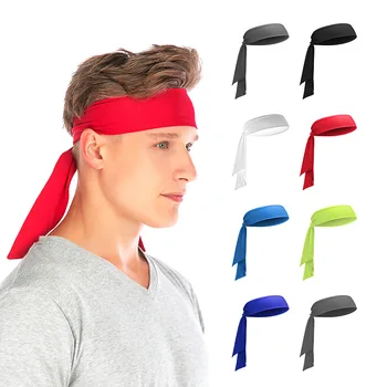 1шт. однотонная теннисная повязка на голову, тренировочная лента, эластичная лента для фитнеса, бега, йоги, резинки для волос, мужская женская повязка для занятий спортом на открытом воздухе.  5