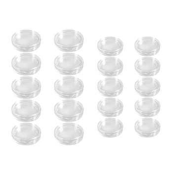 20 штук маленьких круглых прозрачных пластиковых капсул для монет, 10 штук 33 мм и 10 штук 40 мм  5