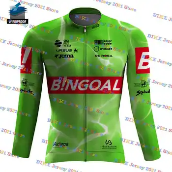 2023 Bingoal Зеленый Жилет Ветрозащитный Мужская зимняя велосипедная майка С длинным рукавом Rode Bike Mtb Maillot Ropa  5