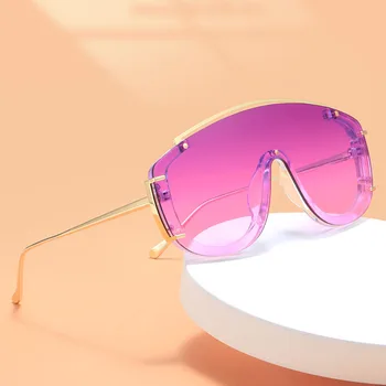 2023 Модные Современные Солнцезащитные очки большого размера Для женщин, Высококачественные Винтажные Сиамские Солнцезащитные Очки в квадратной оправе, Роскошные Дизайнерские Ins  2