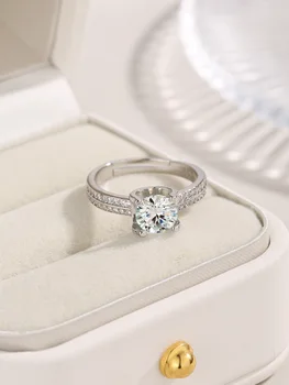 2023 Новое кольцо с бриллиантом Mosang с шестью когтями, Корейское издание, кольцо на палец, Кольцо с бриллиантом в женском стиле, Регулируемое отверстие  5