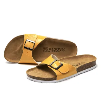 2023 Новые летние модные сандалии на плоской подошве, уличные противоскользящие женские пляжные тапочки, вьетнамки, Пробковые тапочки Color Intrigue, женские  5