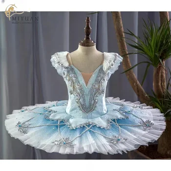 2023High-end custom Bluebird Competition Профессиональное платье-пачка для взрослых детей небесно-голубое балетное платье для девочек show disk dress  5