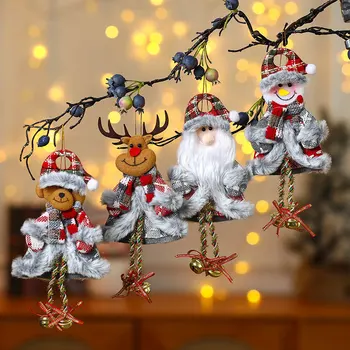 2ШТ Рождественские украшения Сделай сам Рождественский подарок Санта Клаус Снеговик Дерево Подвеска Кукла Повесить для дома Ноэль Натальный Праздник Семейное украшение  5