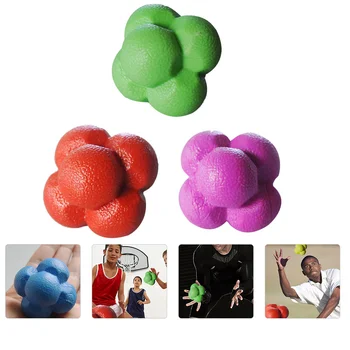 3 шт. мяч с шестигранной головкой для тренировки фитнеса, гибкие мячи для упражнений, оборудование для софтбола из силикагеля  5