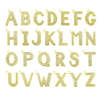 35 мм подвесной шарм Золотого цвета с английскими начальными буквами, аксессуары для DIY, Подвеска  5