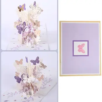 3D открытки с бабочками Креативные Поздравительные открытки Приглашение на свадьбу Открытки с благодарностью на День рождения Поздравительные открытки за вашу любовь однажды  4