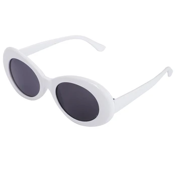 3X Винтажные Овальные Солнцезащитные очки Женские Ретро Солнцезащитные Очки Мужская мода Женская Мужская Eyewearuv400 Солнцезащитное стекло Белое S17022  5