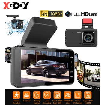 4,0-дюймовая видеорегистраторная камера 1080P Full HD для автомобильного видеорегистратора с IPS-экраном, видеорегистратор заднего вида, двойная камера на лобовом стекле, автомобильные аксессуары  5