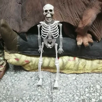 40 СМ 15,7 дюймов Пластиковый скелет для Хэллоуина, реалистичные подвижные суставы для всего тела, подходящие для украшения вечеринки на Хэллоуин  5