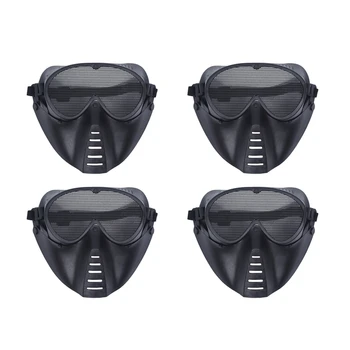 4X маска страйкбольная защитная маска пейнтбольная черная Новая  10