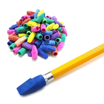 50/100шт Ластики в форме колпачка для карандашей, ластик для студентов, канцелярские принадлежности  4