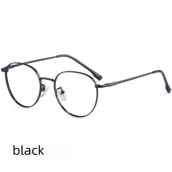 50 мм Ультралегкие высококачественные очки из чистого титана, мужские Ретро Круглые Декоративные оптические очки в оправе по рецепту, женские 80047  5