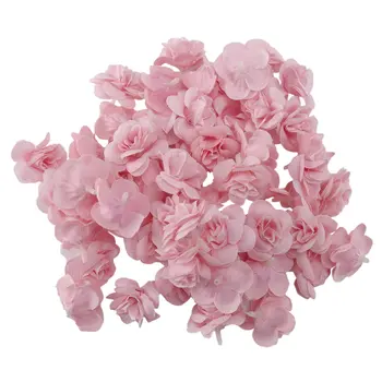 50 шт Искусственных шелковых роз, Цветочная головка, декор для свадебной вечеринки, Оптом - Розовый  4