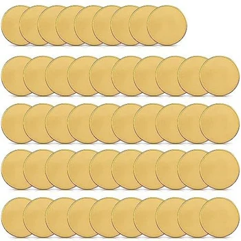 50шт Пустых монет вызова Диаметром 40 мм, монеты с гравировкой, желтые с акриловой защитной коробкой  5