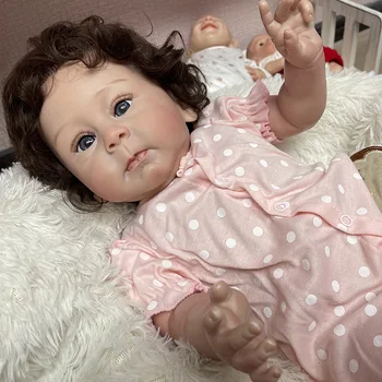 55-Сантиметровая Кукла Reborn Girl Готовая Уже Раскрашенная Кукла Хаксли с Высококачественной 3D Кожей, Многослойной Росписью Видимых Вен  5