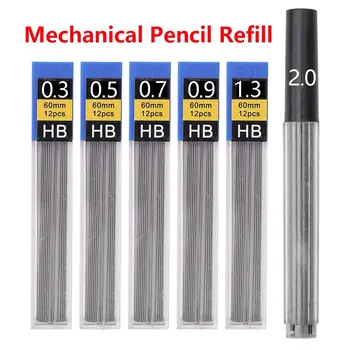 6 Коробок 0.3/0.5/0.7/0.9/1.3/2.0 Автоматическая заправка карандашей мм, Черный Стираемый механический грифель для карандашей, замена графита  5