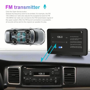 7-дюймовое автомобильное радио, совместимое с Bluetooth, беспроводное Carplay Android Auto FM-радио, автомобильный MP5-плеер с сенсорным экраном, USB TF Встроенный динамик  4