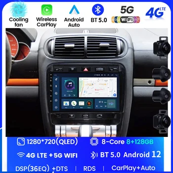AI Voice Android Авторадио для Porsche Cayenne 1-9 PA 2002-2010 Carplay 4G Автомобильный Мультимедийный GPS 2din авторадио DSP BT RDS WIFI SWC  5