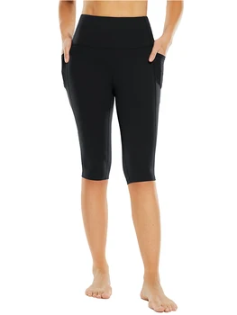 BALEAF Женские спортивные леггинсы капри длиной до колен, тренировочные штаны для йоги, повседневные летние брюки с карманами  4