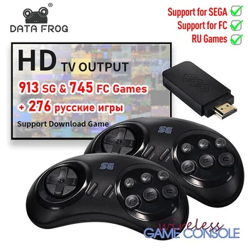 DATA FROG 16-битная Беспроводная игровая консоль MD для Sega Genesis Game Stick, совместимая с HDMI, 900 + игр для Sega Genesis Mini/Mega Drive  0