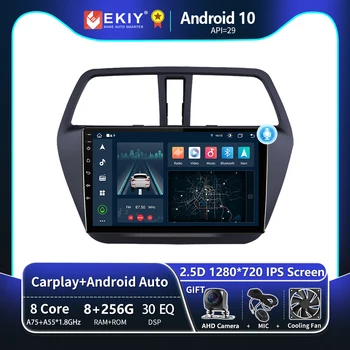 EKIY T8 Автомагнитола Для Suzuki SX4 2 S-Cross 2012-2016 Мультимедийный Видеоплеер Навигация GPS Android Auto CarPlay No 2 Din DVD  5