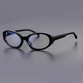 Evove Ацетатные Овальные очки для чтения, Мужская оправа для очков, Мужские Женские очки с защитой от синего света, Черные очки, Рецепт на оптическую близорукость  4