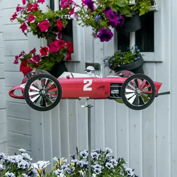Garden Racer Windmil Racing Металлические садовые декоративные стеки ветряные прядильни наружные украшения для сада и двора Бесплатная доставка  5