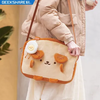 GeekShare Dog Toast Плюшевая сумка через плечо Сумка-тоут Сумка для переноски Nintendo Switch/OLED/LITE IPAD Милая хозяйственная сумка  0
