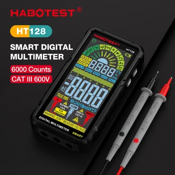 HABOTEST HT128 Интеллектуальный Цифровой Мультиметр на 6000 Отсчетов NCV Мультиметр С ЖК-Подсветкой Многофункциональный Перезаряжаемый Электрический Инструмент  5