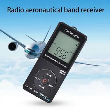 HRD-767 Цифровое радио с мини-ЖК-дисплеем с наушниками FM / AM / AIR Портативная приемная радиостанция авиационного диапазона для путешествий  5