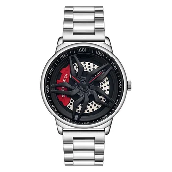 Hub Персонализированные мужские кварцевые часы Стальной ремешок Водонепроницаемые полые модные деловые кварцевые часы для мужчин  5