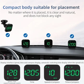 HUD Автомобильный Спидометр Расписание Движения Сигнализация Скорости GPS Головной Дисплей Автоэлектронные Аксессуары Подходят Для всех Автомобилей (Зеленый)  5