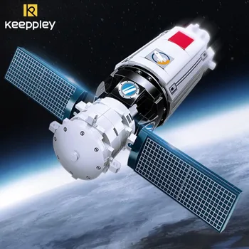 Keeppley Китайский Аэрокосмический космический корабль Грузовой Космический корабль Строительные блоки Игрушки Авиационная модель Креативный подарок Украшение  10