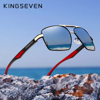 KINGSEVEN Совершенно Новые Поляризованные мужские солнцезащитные очки в квадратной алюминиевой оправе Мужские Солнцезащитные очки для вождения, рыбалки, очки Zonnebril N7719  5