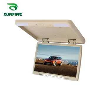 KUNFINE 15,4-ДЮЙМОВЫЙ ЖК-монитор на крыше автомобиля, откидной экран, Накладной Мультимедийный Видео Дисплей на потолке, крепящийся на крыше.  5